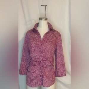 New York & Company Women’s Paisley Shirt in Red and White size large